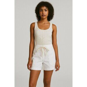 LOFT Drawstring Waist Shorts Women’s Size 8 White Front And back Pockets